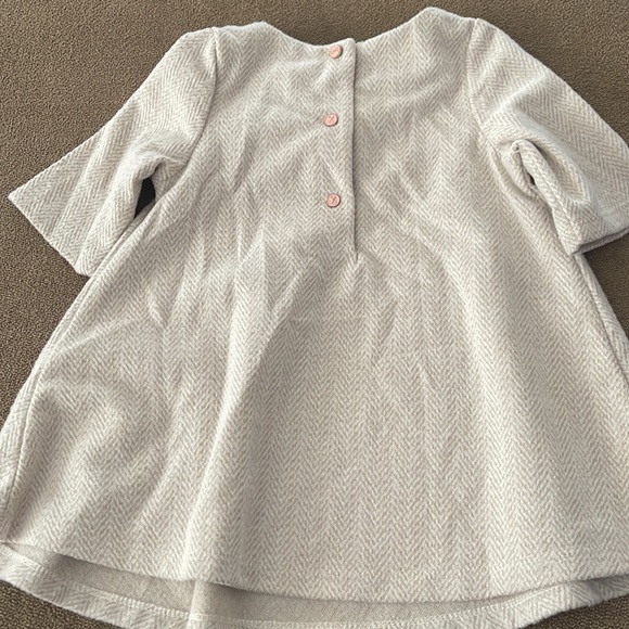 Tahari Baby Size 3T Dress Peach and Beige Color Bow (TD) - Picture 5 of 6